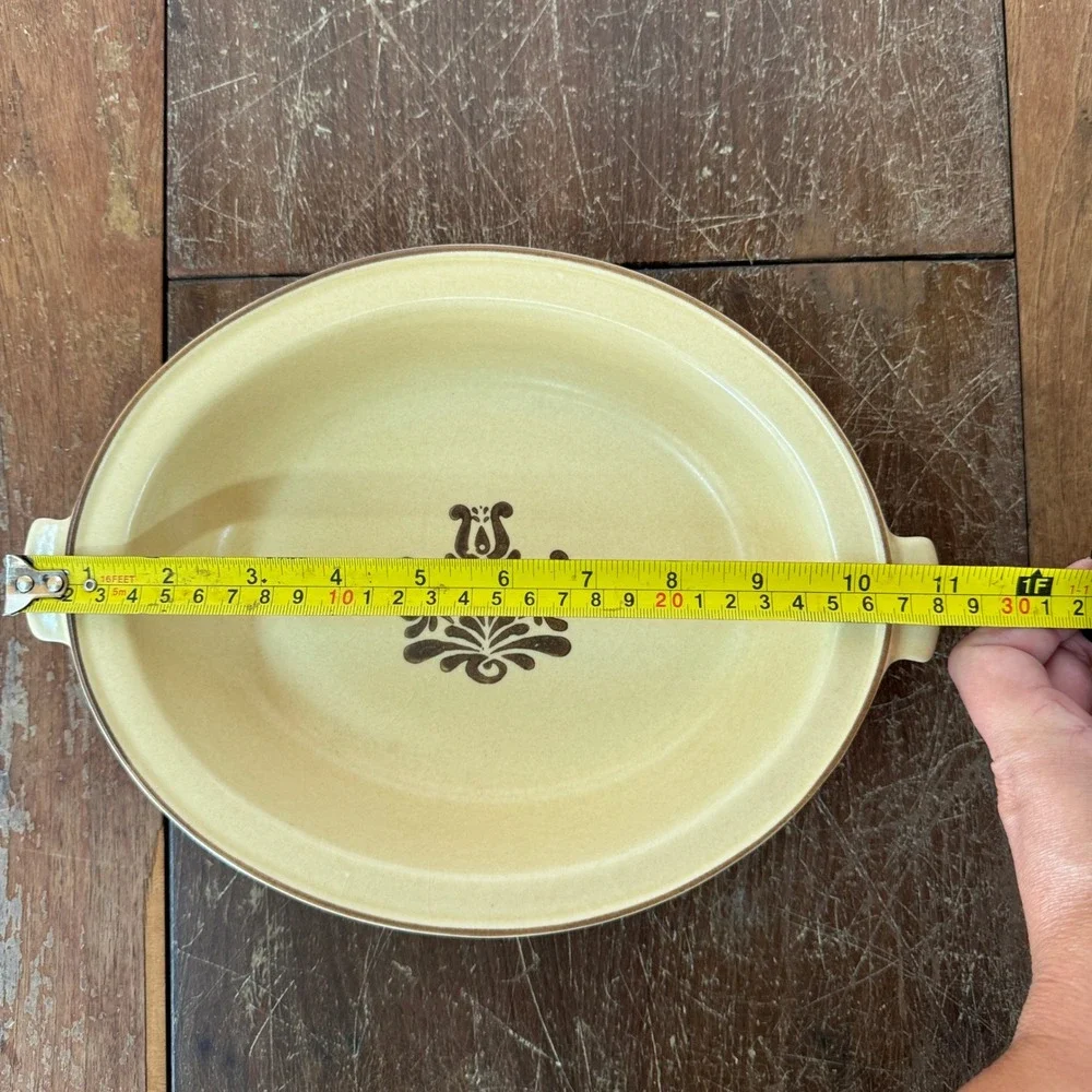 Pfaltzgraff Village 6-11 USA Oval‎ Baking Dish Casserole Tan Floral Stoneware